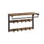 Wall-mounted clothes rack with shelf, brown/black