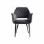 Dining chair with gray velvet upholstery