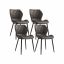 Set of 4 dining chairs with backrest