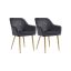 Set of 2 dining chairs with metal legs