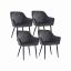 Dining chair set Velvet, light gray, straight lines