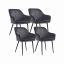 Dining chair set Velvet, gray