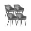 Dining chair set Velvet, light gray