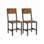 Dining Chair Set of 2 Vintage Brown-Black