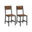 Set of 2 dining chairs 36x46.6x87.1cm., brown/black