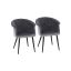 Set of 3 velvet dining chairs, grey