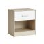 Bedside table 28x39x41cm., light brown/white