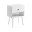 Side table 28x39x55cm., white/gold color
