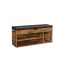 Shoe bench with shelves 30x100x44cm., brown/black