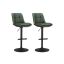 Bar stool set 44x48x112cm., black/green