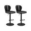 Set of 2 bar stools 42x49x115cm., black