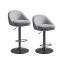 Bar stool set 52.5x50x108.5cm., gray/black