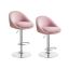 Bar stool set 52.5x50x108.5cm., pink/silver color