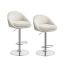 Bar stool set 52.5x50x108.5cm., white/silver color
