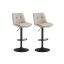 Bar stool set 43x48.5x114cm., black/beige
