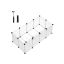 Animal enclosure made of white plastic panels, with floor panels