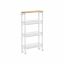 Narrow 4-tier trolley/shelf on wheels, white