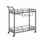 Serving trolley on wheels with 2 mirrored glass shelves, black
