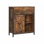 Industrial style cabinet with drawer, brown/black