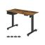 Height-adjustable electric desk 60 x 120 cm with sockets and USB ports, brown - black
