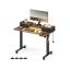 Electric height-adjustable desk with lighting 60x120x120cm., brown/black