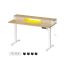 Electric height-adjustable desk with lighting 60x140x120cm., white/light brown