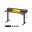 Electric height-adjustable desk with lighting 60x140x120cm., brown/black