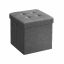 Upholstered seat/pouf with storage 30 x 30 x 30 cm, gray