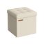 Pouf with storage space 30x30x30cm., cream color
