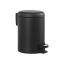 Black metal trash can