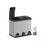 Trash can with 3 compartments 8L., gray/black