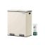 Trash can 2 x 30 liters with lid and inner boxes, creamy white