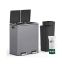 Trash can with 2 compartments 59x36.5x65.2cm., dark gray