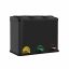 Trash can 3 x 15 liters with lid and inner removable container, black