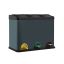 Trash can 3 x 15 liters with lid and inner removable container, gray