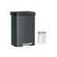Trash can 40.4x38x58.5cm., black/dark gray
