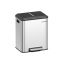 Trash can with 2 compartments 41.7x33.2x49.4cm., silver color