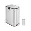 Trash can 50L., silver/black