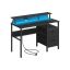 Desk with drawers and charging station 120x55x90cm., black