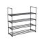 Metal shoe cabinet, 4 compartments, black