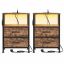 SONGMICS Stolik nocny, 2 szuflady i otwarta przegroda, brązowy, 39,6 × 60,4 × 30 cm