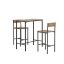 Set of 2 bar stools with tables, black/brown