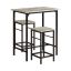 Set of 2 bar stools with tables, black/grey