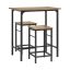 Set of 2 bar stools with tables, black/brown