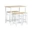 Set of 4 bar stools with tables, white/light brown