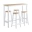 Set of 4 bar stools 39x41x95cm., white/light brown