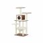 Modern cat scratching post 138cm high, vintage brown - white color