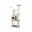 Modern cat scratching post with removable cushions, white - gray-brown color