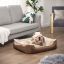 Dog bed with reversible cushion 85 cm brown