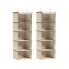 Set of 2 hanging fabric shelves 30x30x90cm, beige